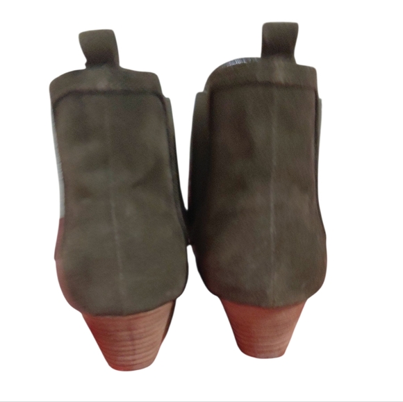 Anthropologie Pilcro and the Letterpress Green Suede Ankle Boot Size 8 Booties - Picture 6 of 9